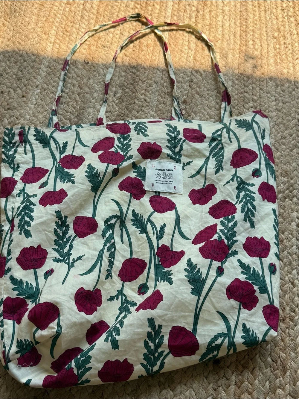 Sozakka & Flower Tote Floral Fabric Purse Hippie 90s Y2K Boho Coastal Cowgirl